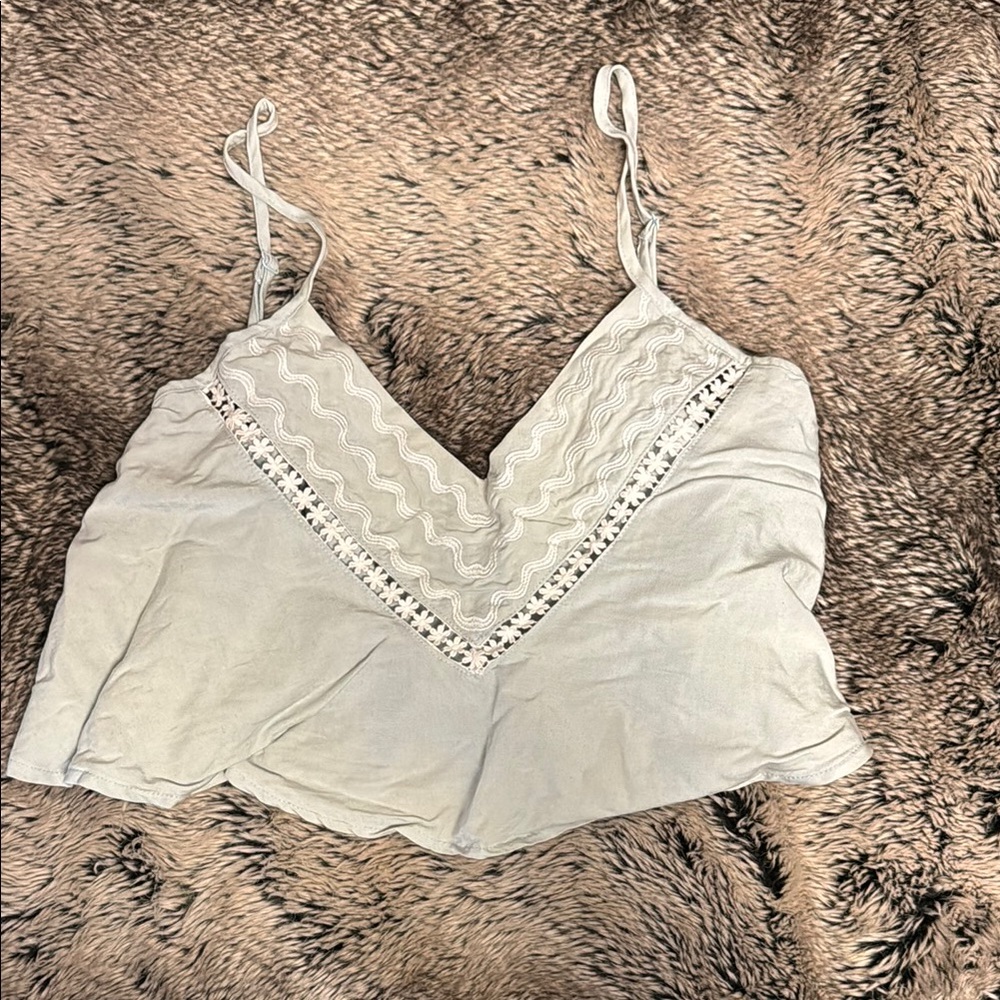 Women's White Lace Trim Top